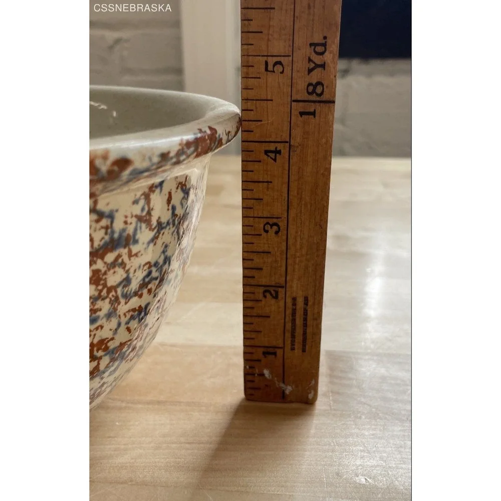 Vintage Stoneware Mixing Bowl Splatterware McGrath's Hardware Hastings 9 Inch